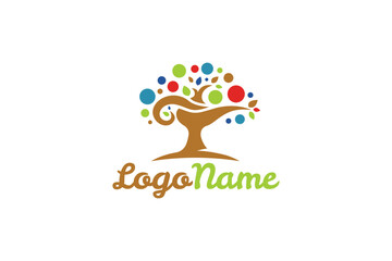 Logo Design of a tree shaped like a genie lamp - Nature Logo Design Template