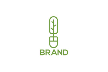 Logo Design of a tree shaped like a computer mouse - Nature Logo Design Template