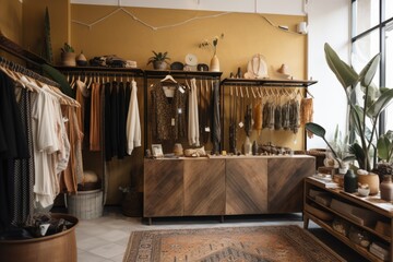 clothing store, showcasing diverse collection of ethical fashion brands