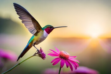 Fototapeta premium hummingbird and flower