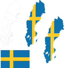 Swedish Serenity: Vector Flags and Maps Collection