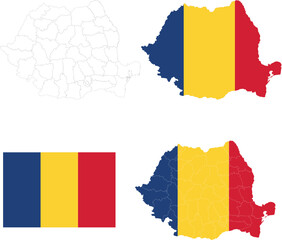 Romania Revealed: Vector Flags and Maps Collection