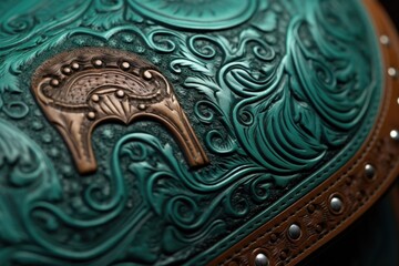 detailed view of saddle embossing design