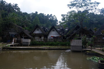 A view of the traditional village of Kampung Naga in Tasik Malaya, West Java