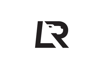 Creative logo design depicting a dog shaped like the letter R - Dog Logo Design Template