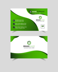 corporate business card. green and dark blue template design.