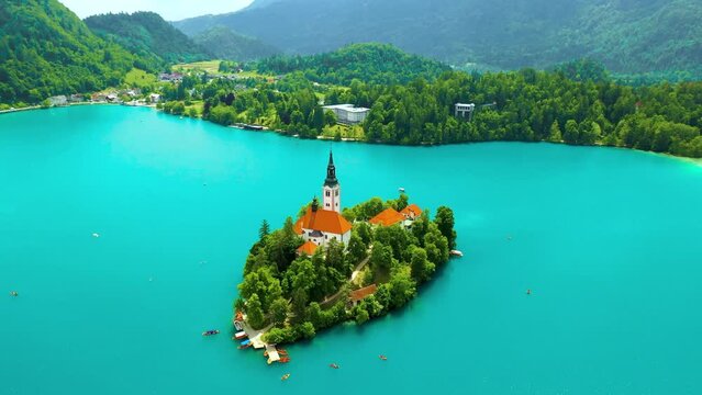 Aerial view of Lake Bled