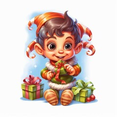Fototapeta premium Christmas Themed Character Graphics Element created with Generative AI