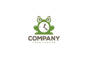 Frog Logo Design - Time Logo Design Template