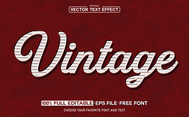 Editable text effect - Dark red retro vintage style