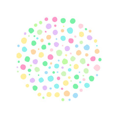 A background with colorful shapes of various sizes as a pattern.