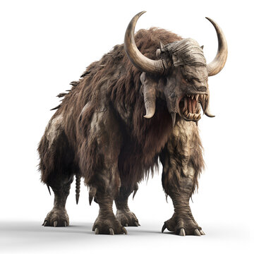 mammoth monster on a white isolated background.