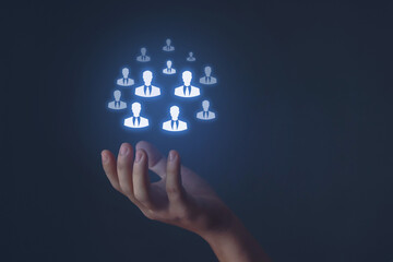 customer care Human Resource Management HR Recruitment Recruitment .Employee care human resources department and the concept of market segmentation The boss manages his team.	
