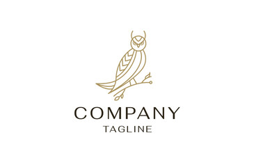 Owl bird logo icon design template flat vector