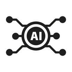 AI, Artificial intelligence icon digital micro chip for computer and technology illustration