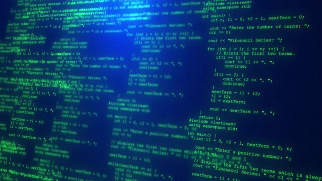 Programming, technology and computer background. Digital software source code. encrypted Program development and security hacking code. source code. software developer and Computer script