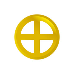 Cross golden vector icon