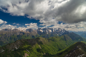 Spring cloudy day in the Julian Alps, Friuli-Venezia Giulia, Italy