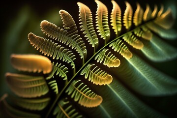 Close-up of a fern leaf. Generative AI