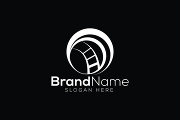 Trendy and Professional railway logo design vector template