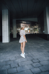 girl walking on a street