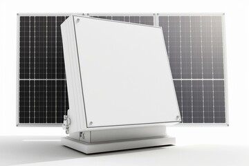 A solar panel standing alone against a white background. Generative AI
