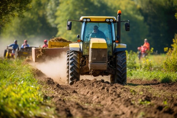 Obraz premium Farmers in a field