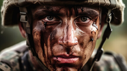 Emotionally Scarred Military Veteran - obrazy, fototapety, plakaty