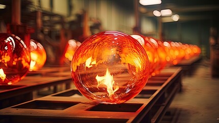 Manufacturing process of glass. Generative AI