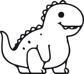 Fototapeta premium Dinosaur Simple Minimal Outline