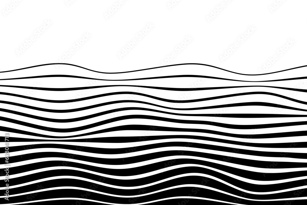 Poster black and white curved line stripe mobious wave abstract background. vector illustration.