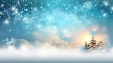 Enchanting Christmas Sparkles in Light Sky-Blue and Gray