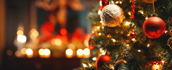 Fototapeta na wymiar Ornaments on the Christmas Tree