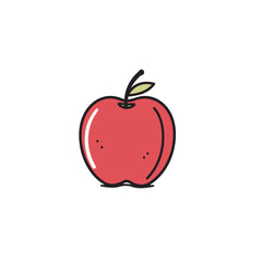 Apple. Apple hand-drawn comic illustration. Vector doodle style cartoon illustration.