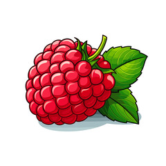 Raspberry. Raspberry hand-drawn comic illustration. Vector doodle style cartoon illustration.