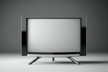 Empty TV on a stand on clear background. Generative AI