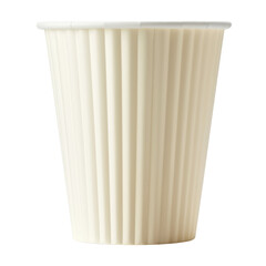 cream paper cup isolated on transparent background cutout