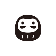 Daruma doll icon.Flat silhouette version.