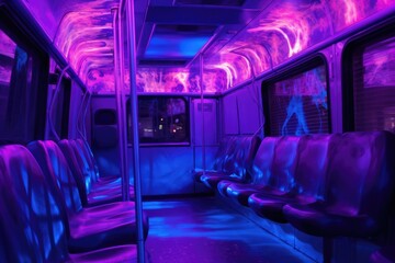 uv light revealing bacteria on bus interior