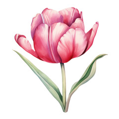 Fototapeta premium Watercolor tulip flower isolated