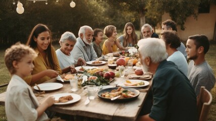 Multi-generational family meal - Powered by Adobe