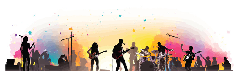 Concert vector simple 3d smooth cut and paste white isolated illustration