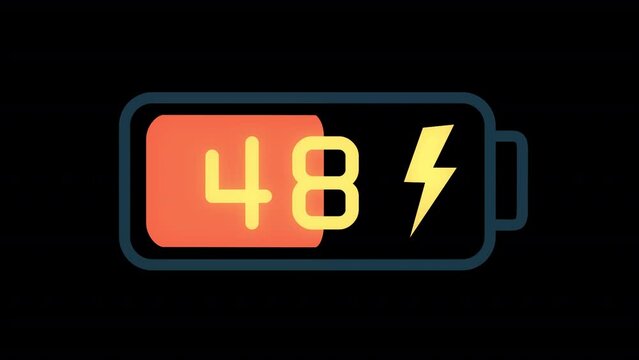 Battery icon charge indicator. Percentage Level Battery increasing and decreasing. With alpha channel.