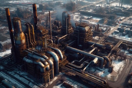 aerial view of a massive steel plant complex
