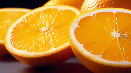 orange slices close-up. Generative Ai. 