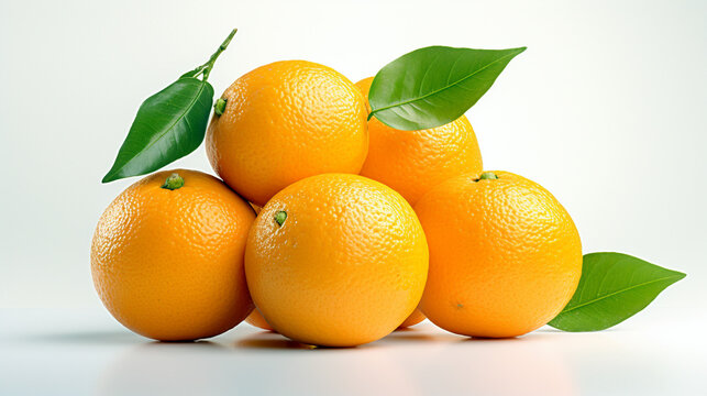 oranges on a white background close-up for your design. Generative Ai. 