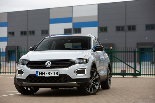 Volkswagen T-Roc R line white color at the parking