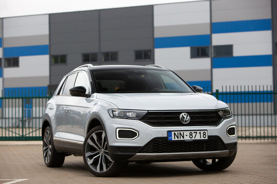 Volkswagen T-Roc R line white color at the parking