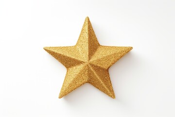 Golden glitter star isolated on white background