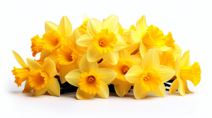 yellow daffodils isolated on white